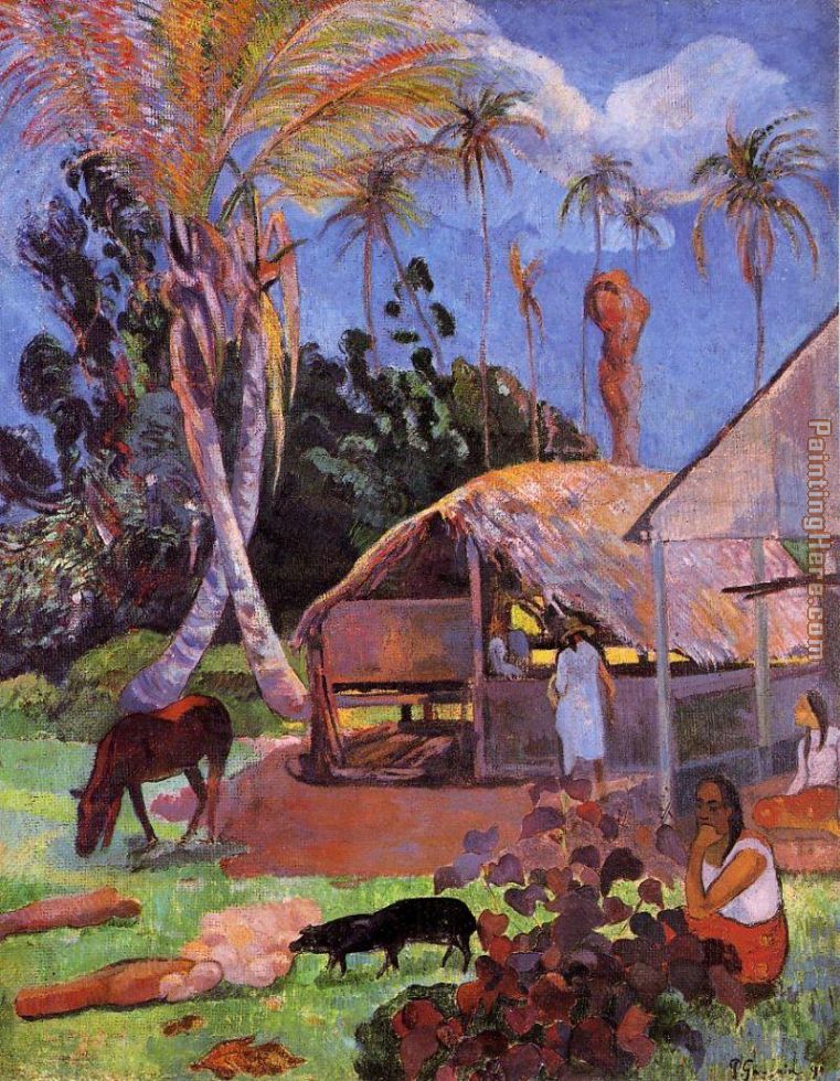 Paul Gauguin The Black Pigs